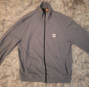 Boss Men's Zip-Up Sweater in Gray